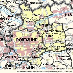 Karte des Gerichtsbezirkes des Arbeitsgerichts Dortmund Karte des Gerichtsbezirkes des Arbeitsgerichts Dortmund